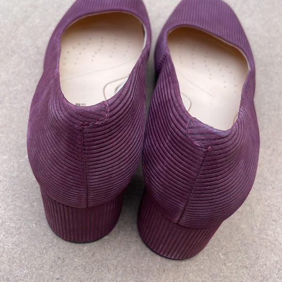 Clarks sheer Rose burgundy interest Square Toe Pumps Shoes - Picture 5 of 7